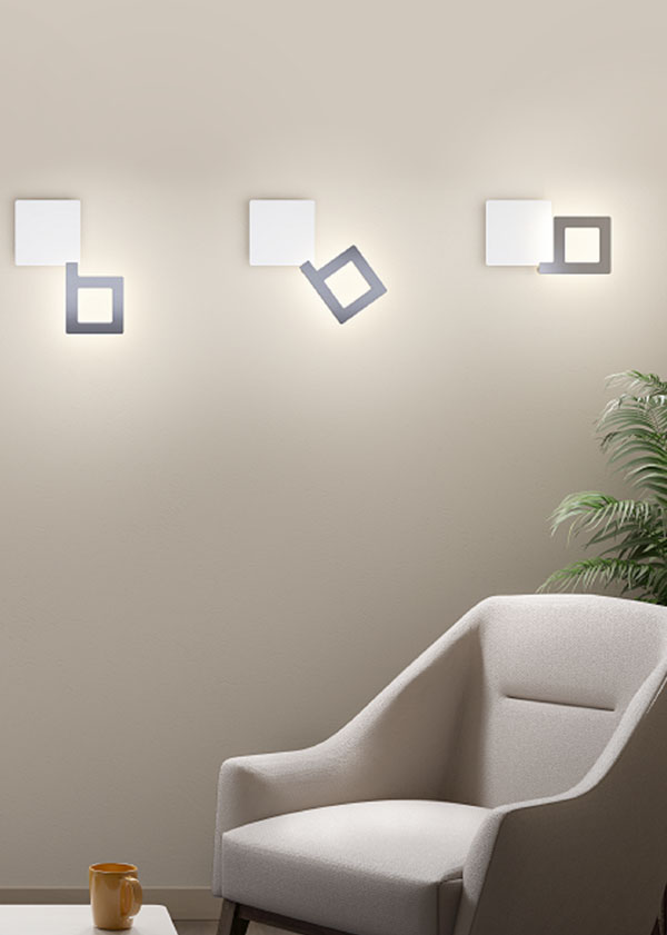 Lampada a parete in alluminio vetro bianco e foglia oro LikeQ 1 04601