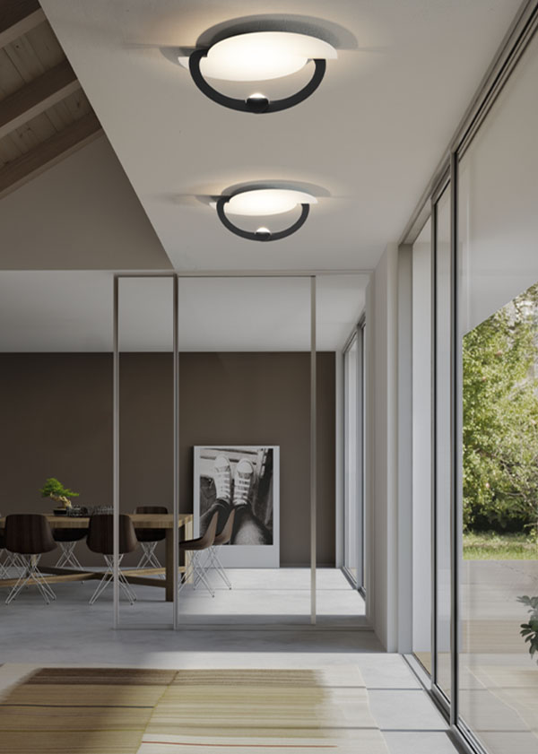 Lampada a parete in alluminio vetro bianco luce indiretta Real 1 01603 Lampada a parete in alluminio vetro bianco luce indiretta Real 1 01603
