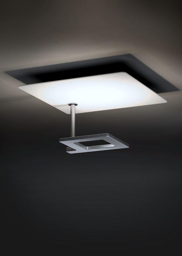 Lampada a soffitto in alluminio 30x30 cm vetro bianco e foglia oro LikeQ 1 04603