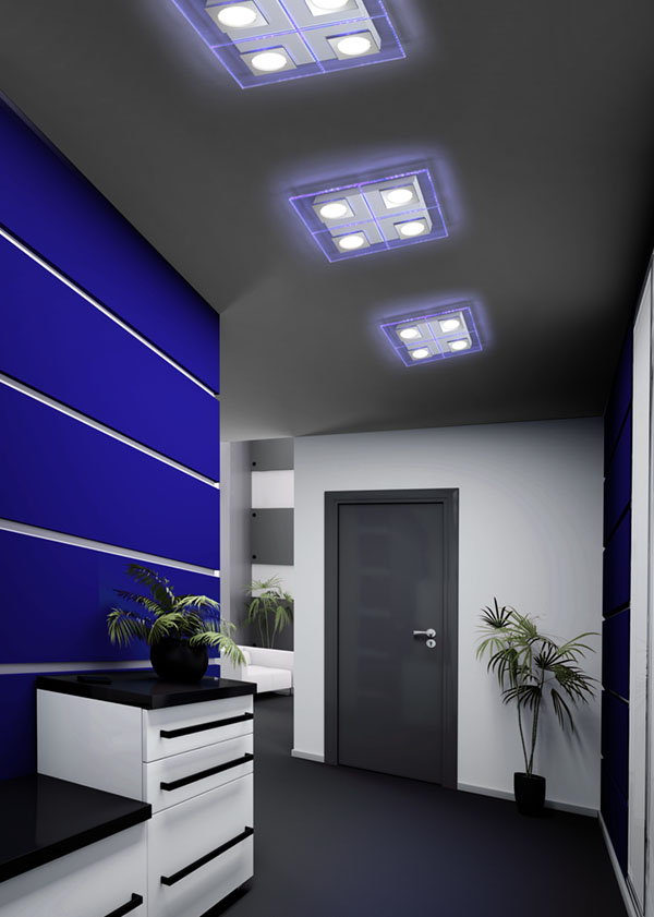 Lampada da soffitto quadrata 40x40 cm in vetro trasparente o satinato Klaro 1 04004 Lampada da soffitto quadrata 40x40 cm in vetro trasparente o satinato Klaro 1 04004