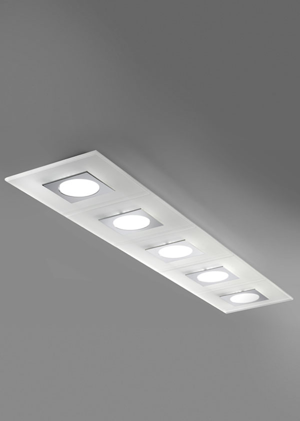 Lampada da soffitto rettangolare 100x20 cm vetro trasparente o satinato Klaro 1 04005 Lampada da soffitto rettangolare 100x20 cm vetro trasparente o satinato Klaro 1 04005