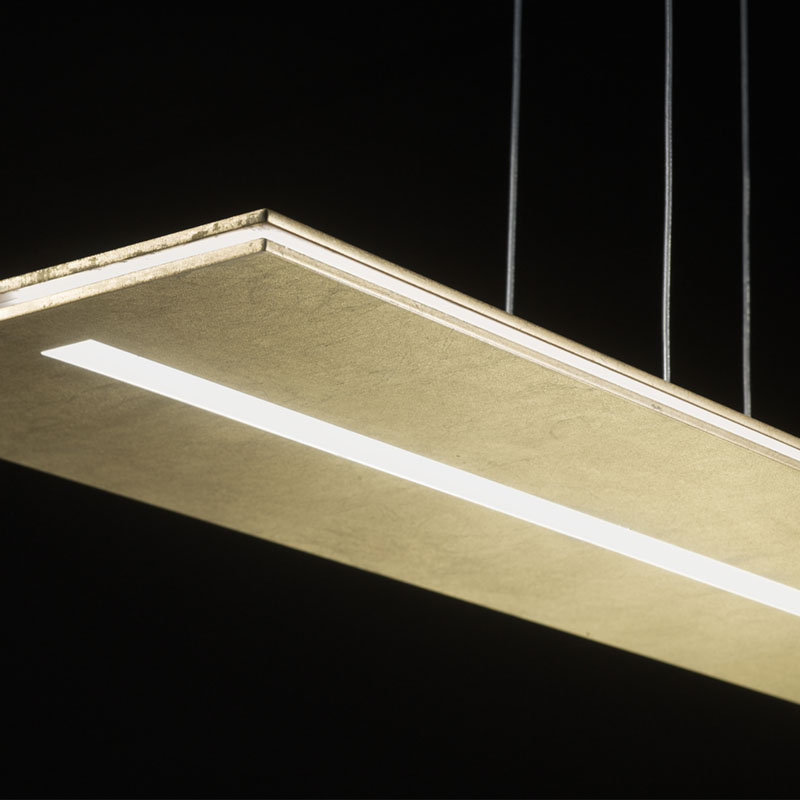 Suspension in aluminium rectangular shape direct and indirect led light Quid 2 02806