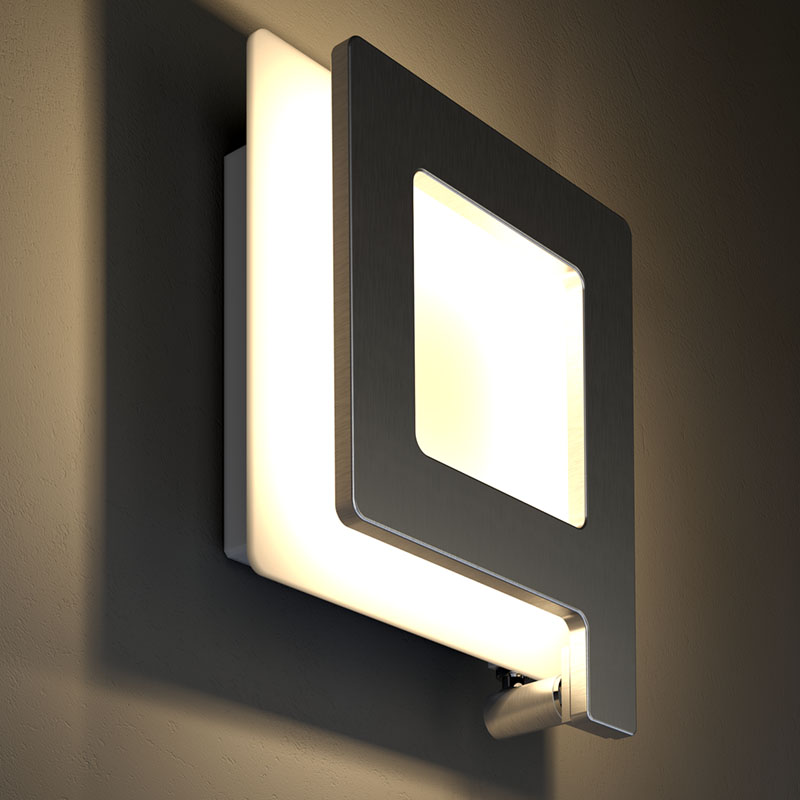 Wall lamp in aluminum and gold leaf and white glass LikeQ 1 04601